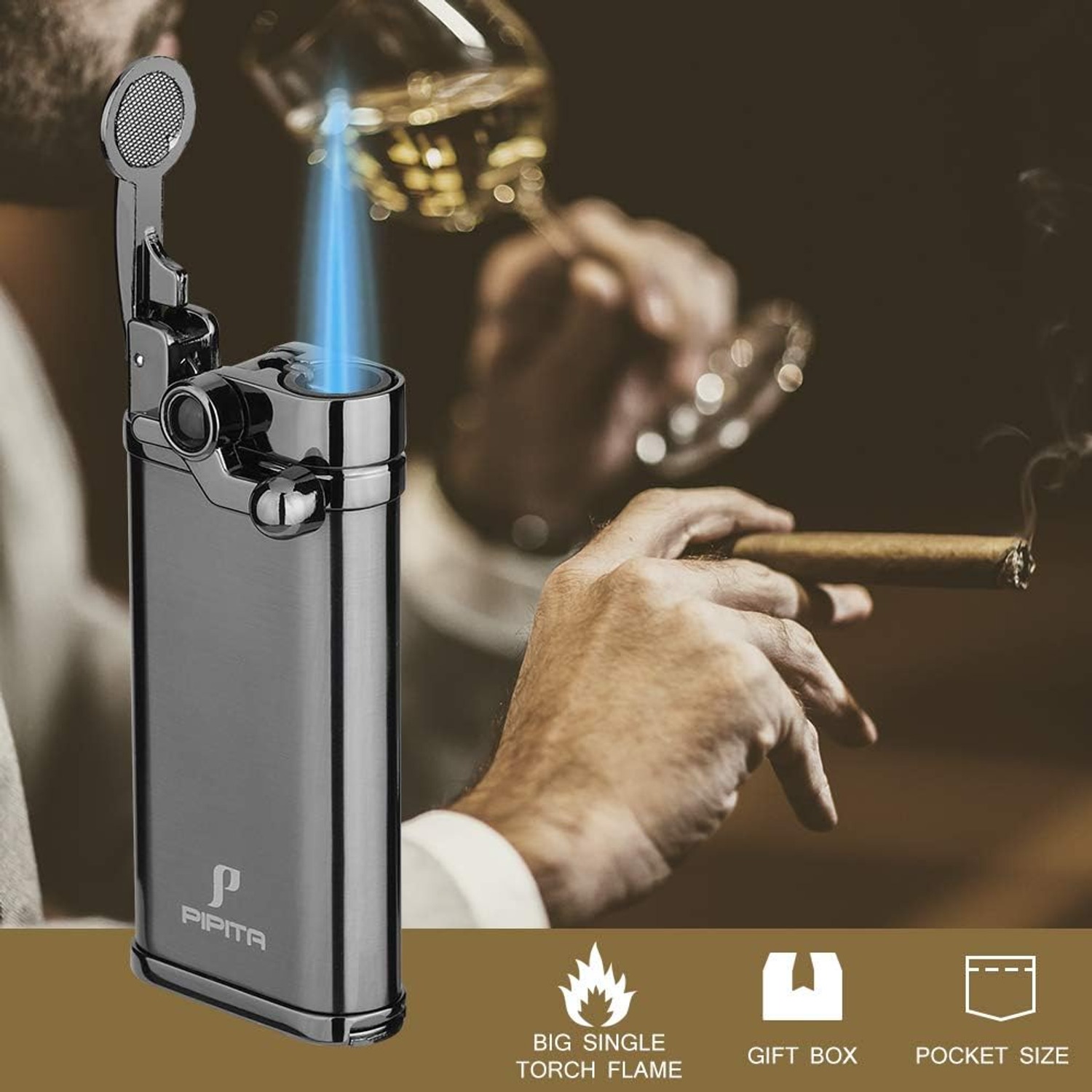 PIPITA Refillable Single Flame Torch Lighter: image 4