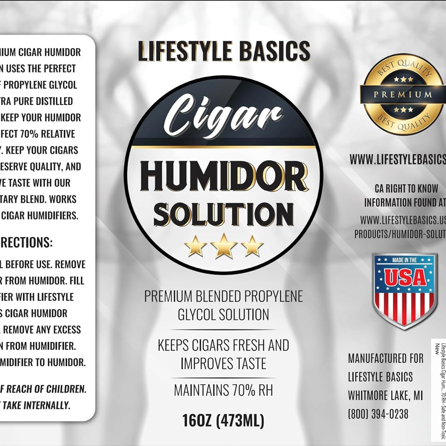 Lifestyle Basics Humidor Solution 16 oz Two-Pack