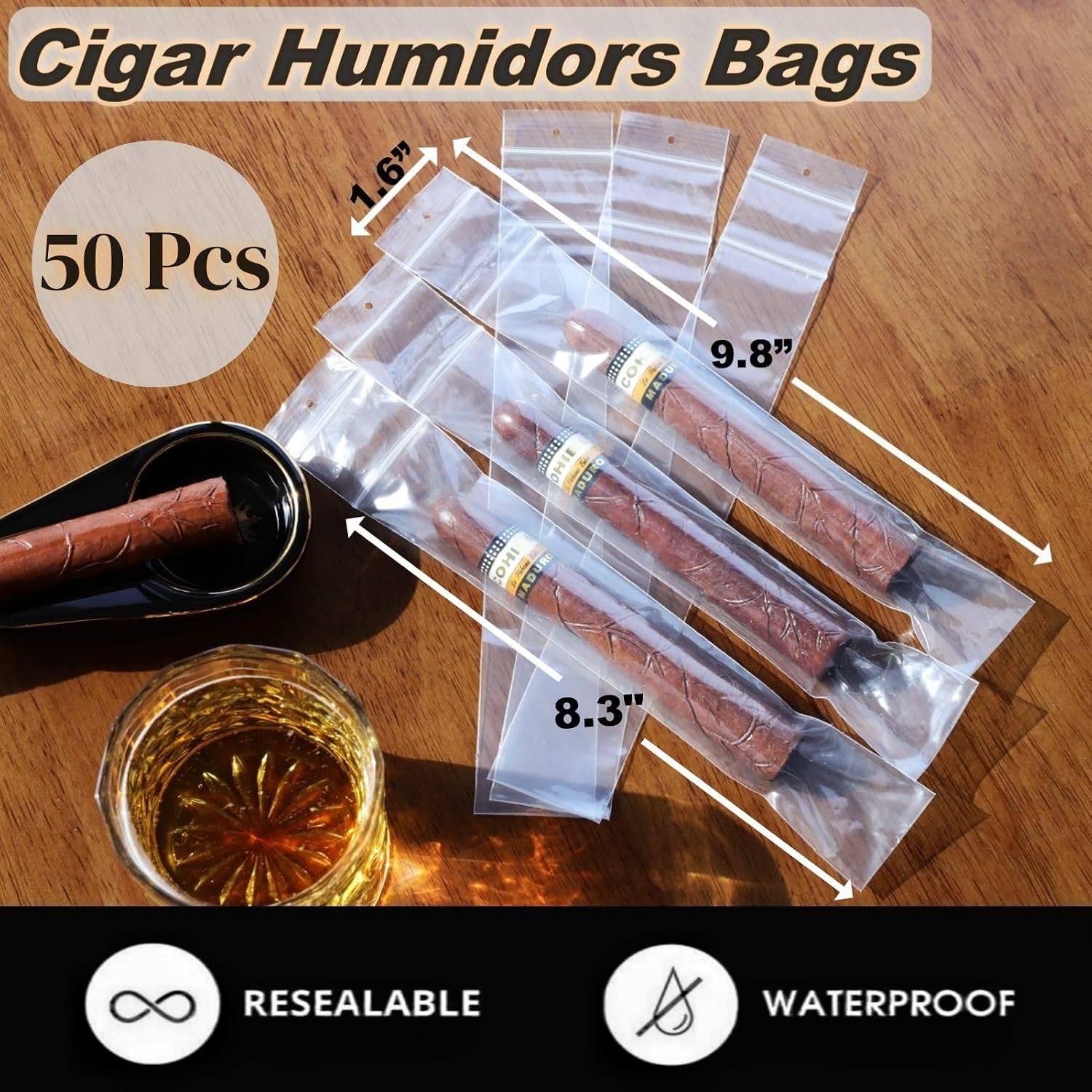 Eoho Resealable Cigar Bags, 50 Count: image 2